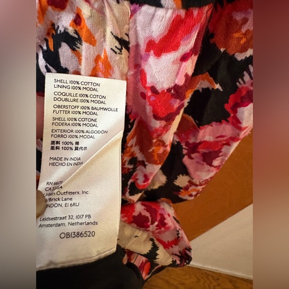 Anthropologie Black and Pink Floral sweetheart neckline Maxi Dress L - Picture 11 of 16